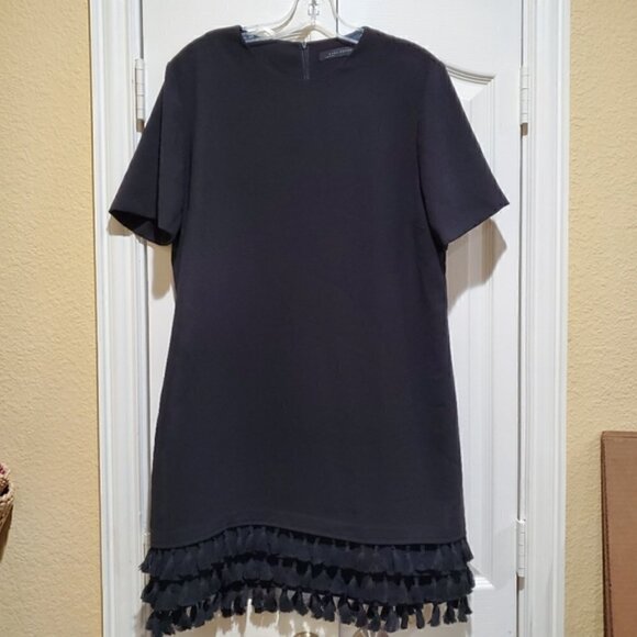 ZARA  Black Tassel Shift Dress - Picture 3 of 4